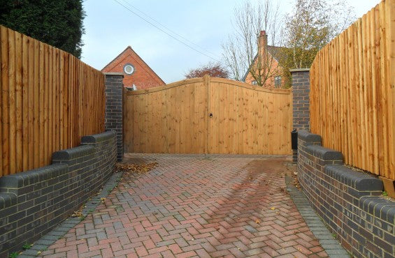 Swan Neck Wooden Driveway Gates